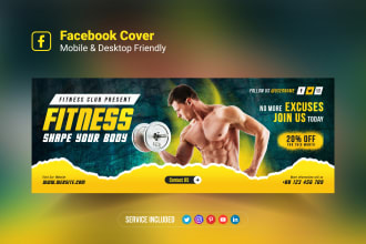 design facebook cover banner, linkedin cover, twitter header