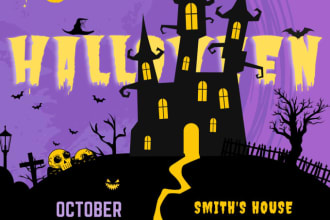 create attractive halloween, chrismast, party invitations