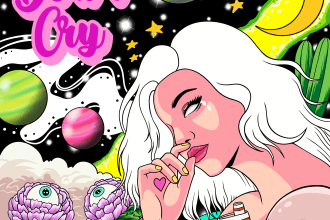 create psychedelic trippy pop art poster cover