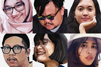 draw cartoon face portrait in 1 day