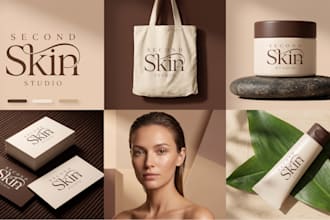 do minimalist business logo design and branding kit or brand style guide