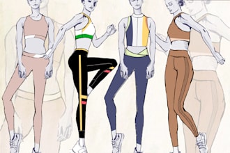 do clothing, fashion design flat sketch technical drawings
