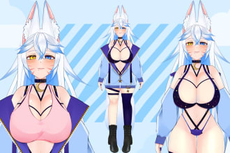 draw a design and illustrate a vtuber model