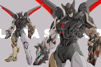 make good mecha and anime in very detail concept