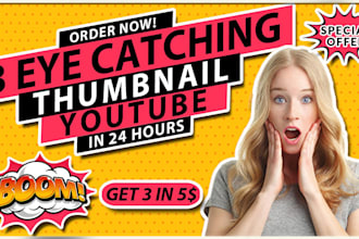 design amazing youtube thumbnail in 1 day