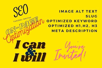 do onpage SEO image alt text meta tags description h1