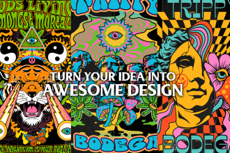 do stunning trippy t shirt design for you