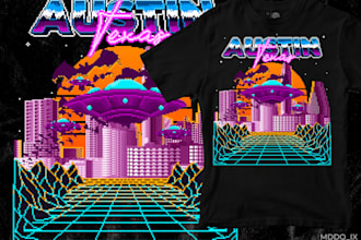 create pixel art illustrations for tshirt design