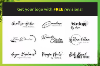 design a unique signature, cursive logo