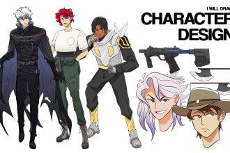 draw character design sheet in anime style