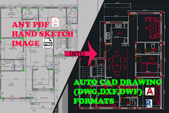 convert sketch, PDF or image to revit and 2d cad
