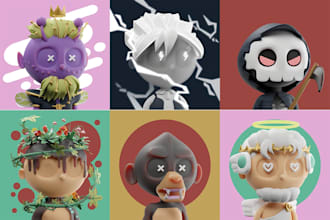 create a 3d character nft art model collection