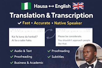 accurate hausa to english translation and transcription