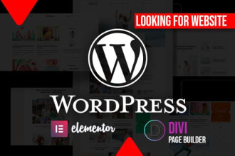 create a responsive wordpress website with elementor pro or divi