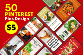 create pinterest pins design, post for blog and products