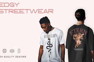design a creative streetwear t shirt for your brand, urban edgy tshirt design