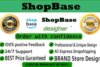 set up the home page, sales page, landing page, shop base, metro publish, sell