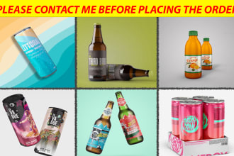 design labels for  energy drink, soda, cbd oil, beer cans or bottles in 2 hours