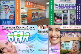 create shop front signage, outdoor, billboard, vinyl, roll up banner, yard sign