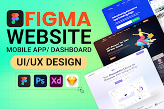 do figma website design, mobile app UI UX design, PSD web template, dashboard UI