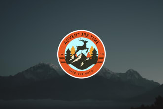 design seal retro vintage adventure stamp circle timeless food logo