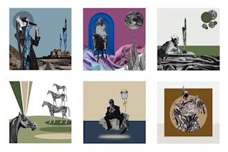 make a surrealist collage art illustration for nft