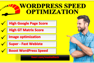 do wordpress website speed optimization, increase page speed