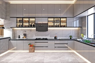 create 3d model and render your kitchen realistic images