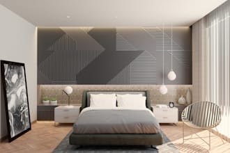 do interior design with eye catchy realistic 3d visualization