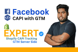 setup shopify facebook pixel, meta conversion API server side tracking,ga4 setup