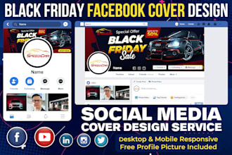 design facebook cover, linkedin banner, twitter header, youtube thumbnail