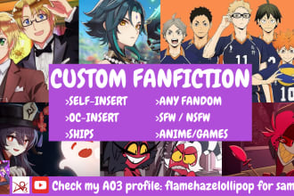 write custom fanfiction self or oc insert ships etc