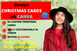 design christmas cards, greeting cards, invitations within 24 hours in canva