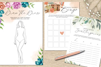 create your baby shower and bridal shower games