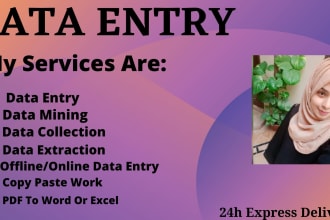 data entry, data collection, data scaping, email collection, web scraping
