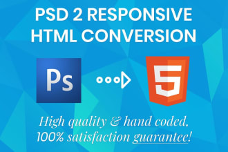 convert xd figma psd to html, bootstrap, css, responsive web