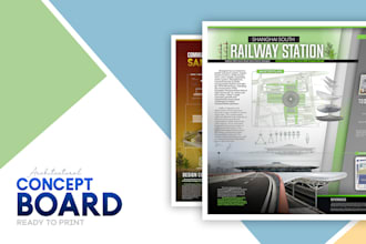 design your architectural concept board or portfolio