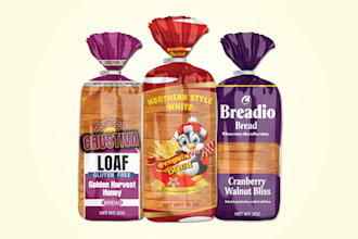 do bread packaging, cake, rusk toast label, bakery product design