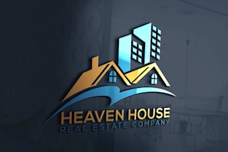 do modern real estate, construction logo design