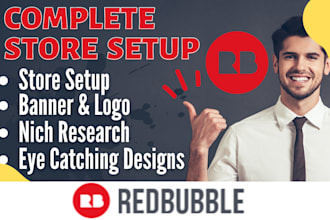 setup redbubble store and upload designs