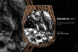 draw a detailed gothic line art and dark illustration
