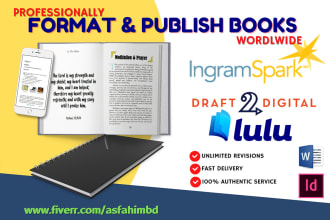 pro format and publish your books worldwide on ingramspark, draft2digital, lulu