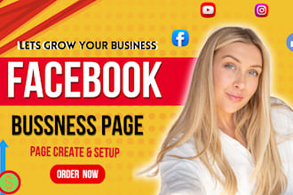 design and create a facebook business page,fan page,social media account