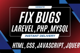 fix laravel, php, mysql, html, css, js bugs