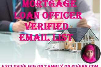 find mortgage loan officer or loan originator verified email list