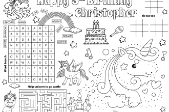 create activity placemat sheets for kids
