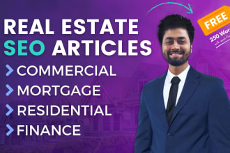 write real estate SEO articles, bio, blog posts