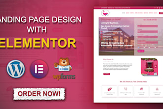 design professional wp landing page elementor landing page
