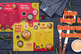 design modern menu and restaurant branding