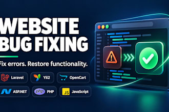 fix bugs and issues in laravel, yii2, opencart and net websites